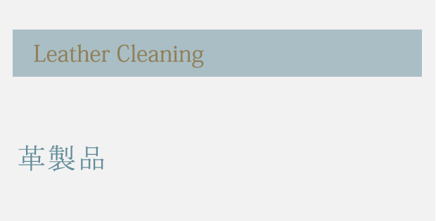 Leather Cleaning／革製品